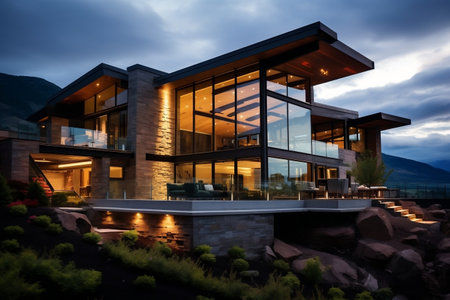 Mountain Oasis Beautiful Modern House, Real Estateの素材