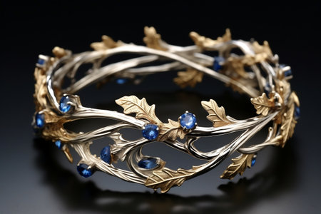 Elegant Sapphire Pendant Gold and Silver Blend of Beautyの素材