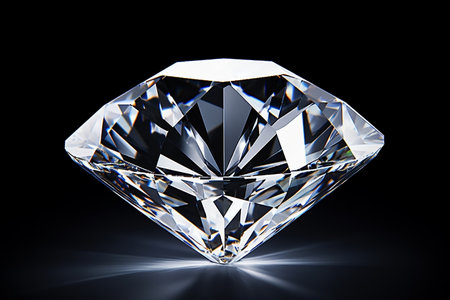 Radiant Display Diamond Gleaming on a White Surfaceの素材