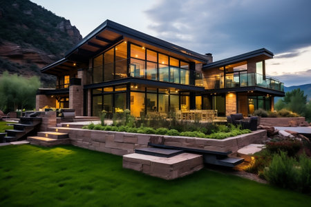 Mountain Oasis Beautiful Modern House, Real Estateの素材