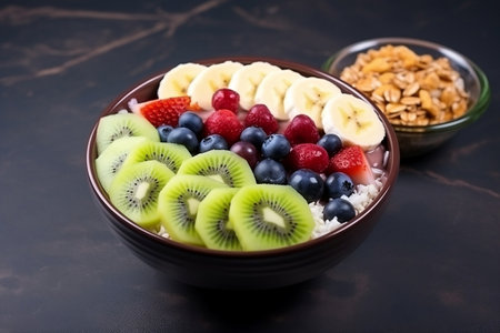 Nutritious Indulgence Fresh Fruit Acai Bowl Filled with Wholesome Delightsの素材