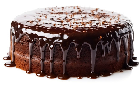 Delectable Delight: Isolated Chocolate Cake on Whiteの素材