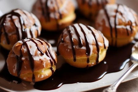 Decadent Delights Cream Puffs Drizzled with Chocolate Ganacheの素材