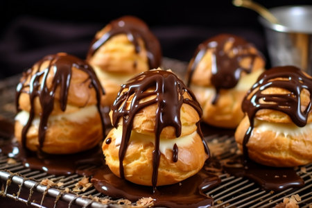 Decadent Delights Cream Puffs Drizzled with Chocolate Ganacheの素材