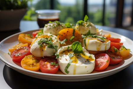 Refreshing Summer Delight Peach and Mozzarella Saladの素材