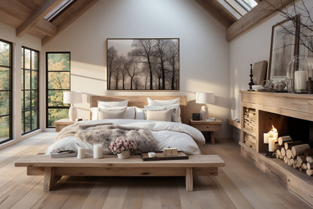 Colored Farmhouse Bedroom Interiorの素材