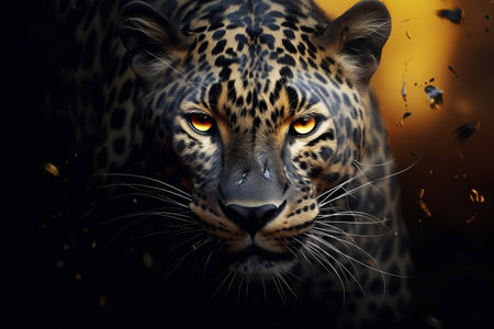 Leopard Cinematic Face - Digital Art Illustrationの素材