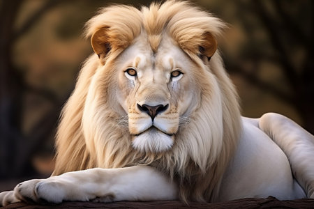 Magnificent Lion King Portrait of Majestic White Lionの素材