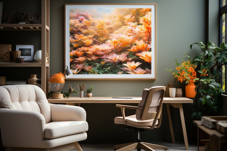 Mock-up Poster with Home Interior Backgroundの素材