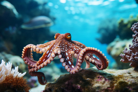 Octopus in the Coral Reef Animals of the Underwaterの素材