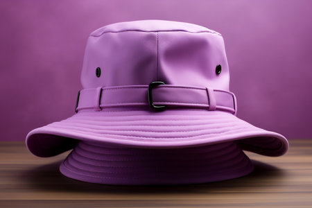 Isolated Purple Bucket Hat on White Background. Generative AIの素材