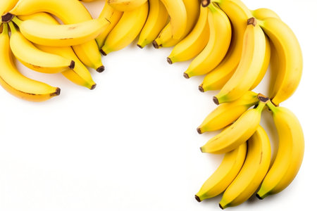 Bananas in Isolated Frame on White Backgroundの素材