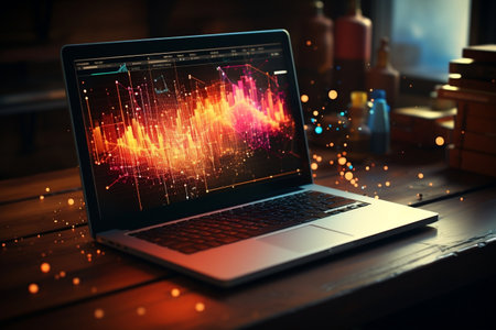 Analytical Data Laptop. Generative AIの素材