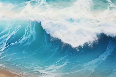 Captivating Background of Soothing Ocean Waves on the Beach. Generative AIの素材