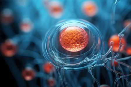 A Unique and Powerful Close-Up of Captivating Stem Cell. Generative AIの素材