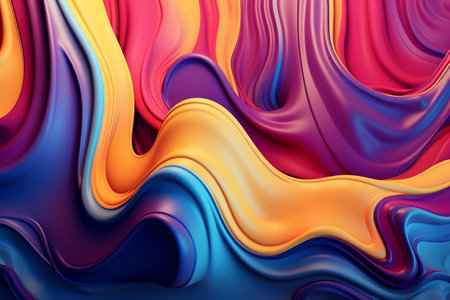 Vibrant Gradient Dynamic Colorful Liquids. Generative AIの素材