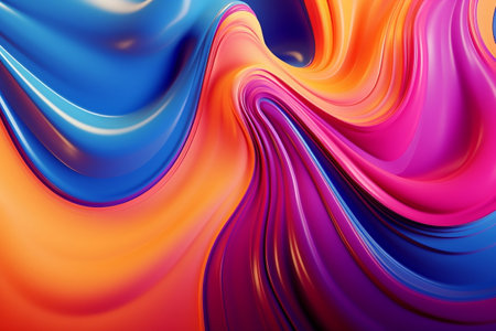 Vibrant Gradient Dynamic Colorful Liquids. Generative AIの素材