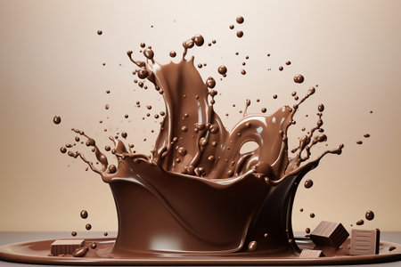 Chocolate Splash Podium Mockup. Generative AIの素材