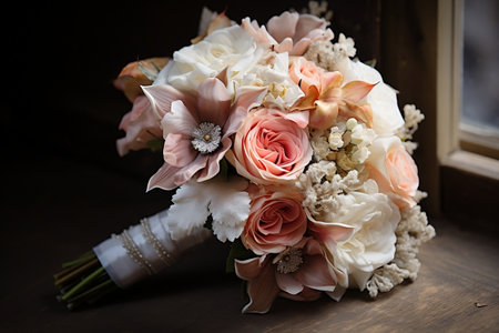 Timeless Wedding Bouquet. Generative AIの素材