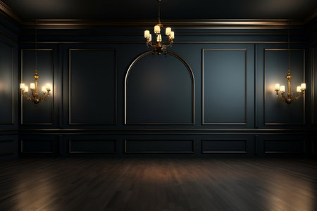 Serenely Dim Night Room. Generative AIの素材
