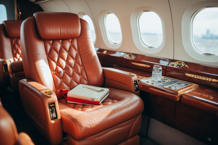 Luxurious Private Jet Interior. Generative AIの素材