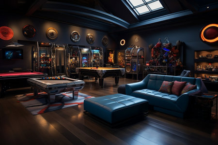 Ultimate Game Room Setup. Generative AIの素材