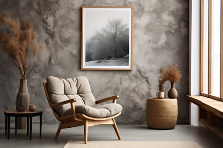 Elegant Scandinavian Living Composition. Generative AIの素材
