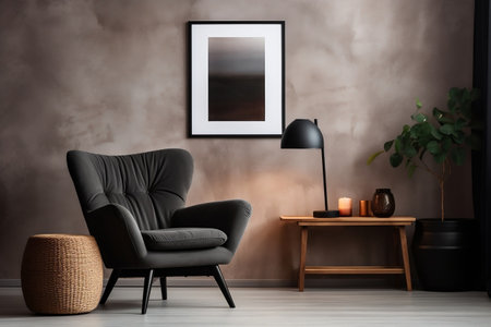 Elegant Scandinavian Living Composition. Generative AIの素材