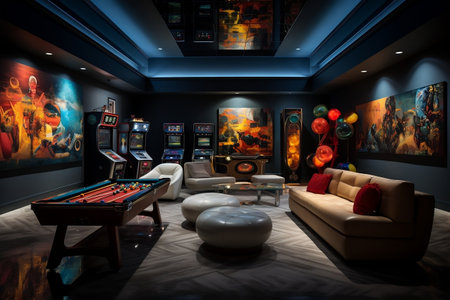 Ultimate Game Room Setup. Generative AIの素材