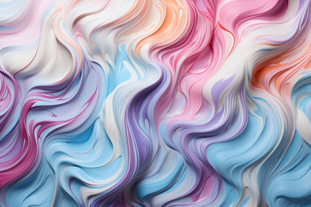 Swirling Ice Cream Texture in Rainbow Colors. Generative AIの素材
