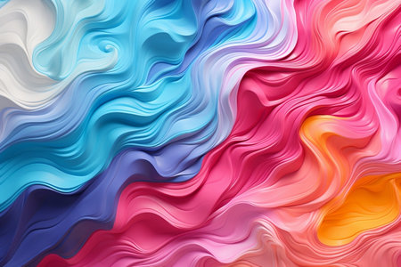 Swirling Ice Cream Texture in Rainbow Colors. Generative AIの素材