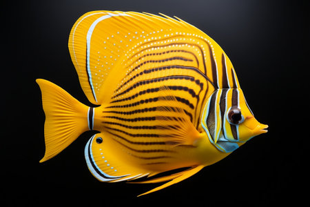 Isolated Butterflyfish white Backgroundの素材