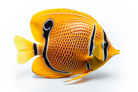 Isolated Butterflyfish white Backgroundの素材