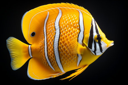 Isolated Butterflyfish white Backgroundの素材