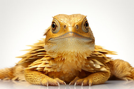 Isolated Golden Fish Face White Backgroundの素材