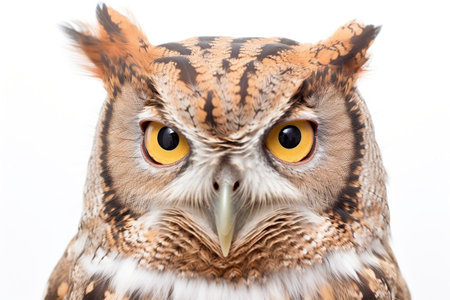 Isolated Eastern Screech Owl White Backgroundの素材