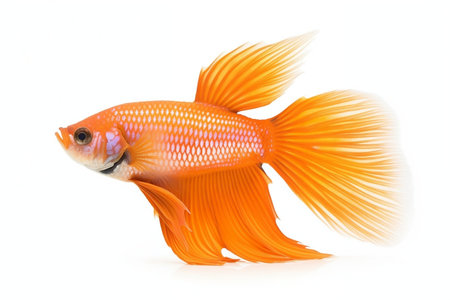 Orange Betta Fish white Backgroundの素材