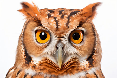 Isolated Eastern Screech Owl White Backgroundの素材