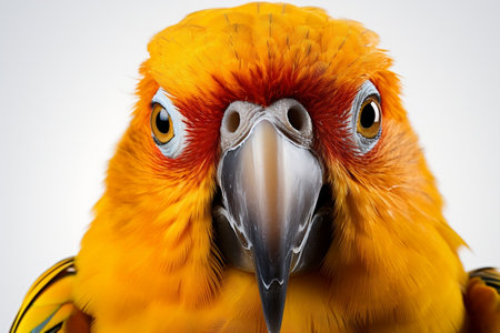 Parrot Face Shot Isolated on White Backgroundの素材