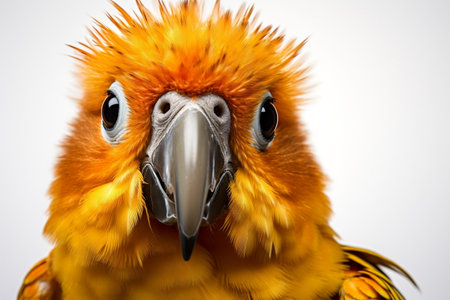Parrot Face Shot Isolated on White Backgroundの素材