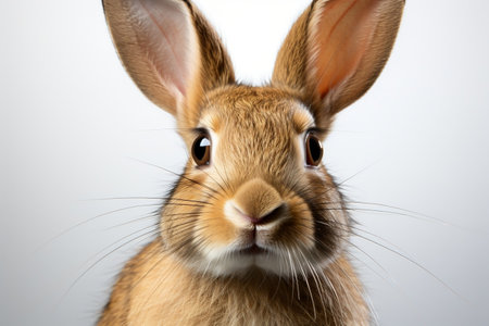 Rabbit Face Shot white Backgroundの素材