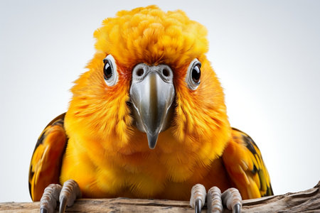 Parrot Face Shot Isolated on White Backgroundの素材