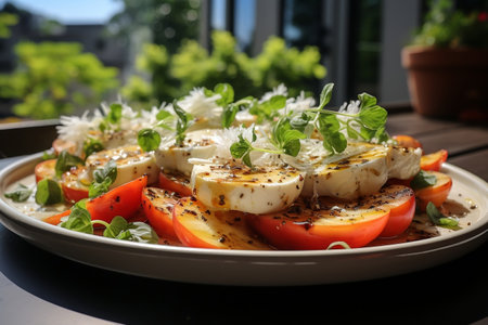 Refreshing Summer Delight Peach and Mozzarella Saladの素材