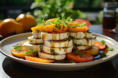 Refreshing Summer Delight Peach and Mozzarella Saladの素材