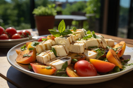 Refreshing Summer Delight Peach and Mozzarella Saladの素材