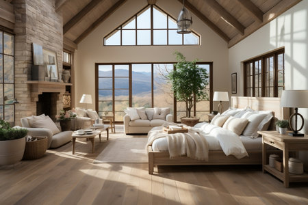 Colored Farmhouse Bedroom Interiorの素材
