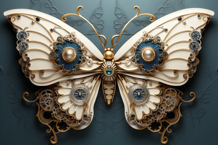 Magic Steampunk Fantasy Butterfly Isolated Design Elementの素材