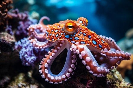 Octopus in the Coral Reef Animals of the Underwaterの素材