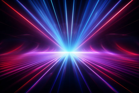 Neon Lights Abstract Laser Rays Backgroundの素材