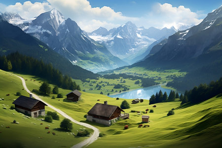 Albania Landscape: Beautiful Mountains. Generative AIの素材